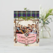 タータンチェッククリスマスカード又は招待状 (スタンド正面)