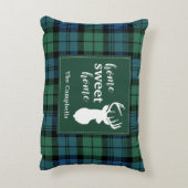 タータンチェッククリスマスクランキャンベルパーソナライズされたプレイド アクセントクッション (裏面(縦))