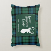 タータンチェッククリスマスクランキャンベルパーソナライズされたプレイド アクセントクッション (正面(垂直))