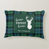 タータンチェッククリスマスクランキャンベルパーソナライズされたプレイド アクセントクッション (裏面)