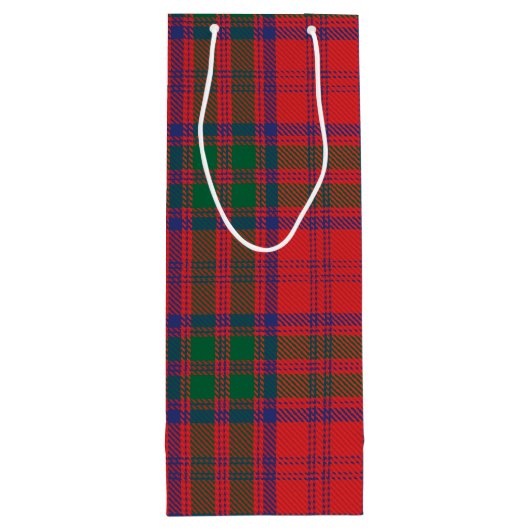 タータンチェッククリスマスクラングラントレッドチェックホリデイ ワインギフトバッグ (裏面)