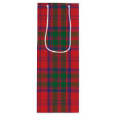 タータンチェッククリスマスクラングラントレッドチェックホリデイ ワインギフトバッグ (正面)