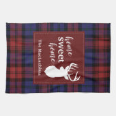 タータンチェッククリスマスクランマクラクランパーソナライズされた キッチンタオル (横)