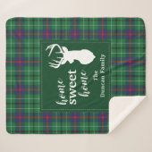タータンチェッククリスマススイートホームプレイドパーソナライズされた シェルパブランケット (正面(横))