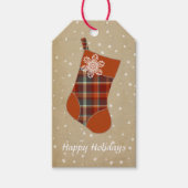 タータンチェッククリスマスストッキングパプリカと石板ID209 ギフトタグ (正面)