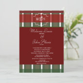 タータンチェッククリスマスプレッドウィンターブルゴーニュ結婚ズ 招待状 (スタンド正面)