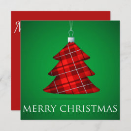 タータンチェッククリスマスボーブル 招待状