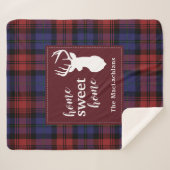 タータンチェッククリスマスマクラランパーソナライズされたプレイド シェルパブランケット (正面(横))