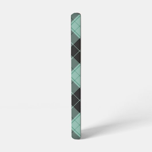 タータンチェックシンプルターコイズサムスン銀河系 SAMSUNG GALAXYケース (左側面)