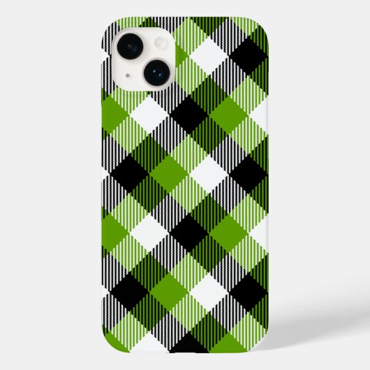 タータンチェックシンプルプレイドネオングリーン Case-Mate iPhoneケース (裏面)