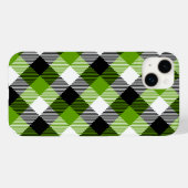 タータンチェックシンプルプレイドネオングリーン Case-Mate iPhoneケース (裏面 (横))