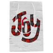 タータンチェックジョイオンホワイト樺の木中抱き枕 ミディアムペーパーバッグ (正面)