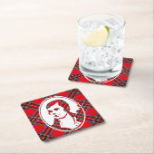 タータンチェックスコットランドのバードロビーバーンズ スクエアペーパーコースター (インサイチュ)