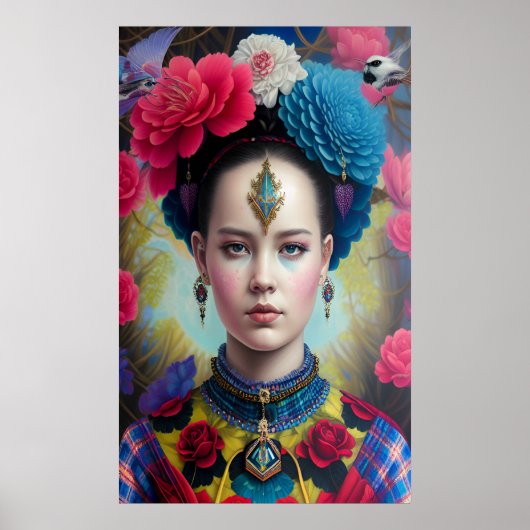 タータンチェックスタイリッシュ付きプリンセス ポスター (正面)