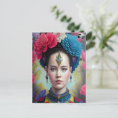 タータンチェックスタイリッシュ付きプリンセス ポストカード (スタンド正面)