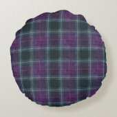 タータンチェックスタッグスコットランドをテーマにした ラウンドクッション (裏面)