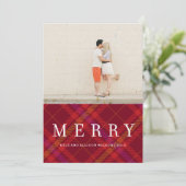 タータンチェックタイディングズプメリーレイドギンガムホリデイカード シーズンカード (スタンド正面)