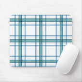 タータンチェックターコイズ マウスパッド (マウス)