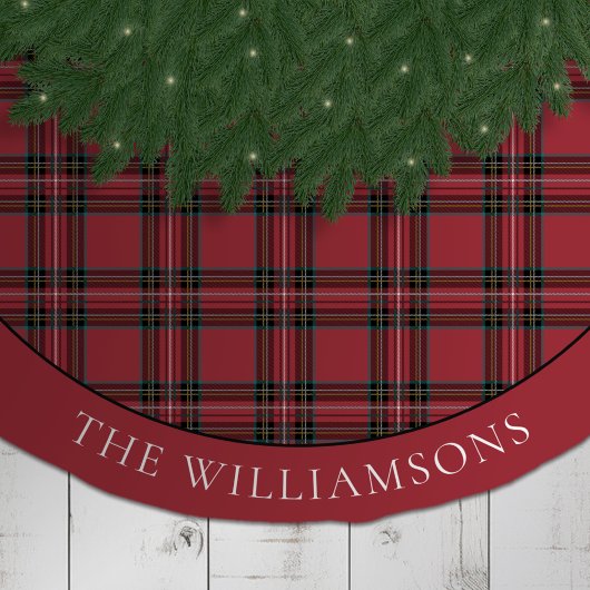 タータンチェックチディングツリースカート ブラッシュドポリエステルツリースカート