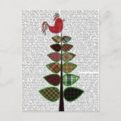 タータンチェックツリーイラストレーション ポストカード (正面)