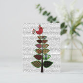 タータンチェックツリーイラストレーション ポストカード (スタンド正面)