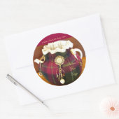 タータンチェックティーコージースティッカー ラウンドシール (封筒)