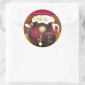 タータンチェックティーコージースティッカー ラウンドシール (バッグ)