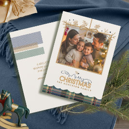 タータンチェックトリムつるクリスマスの写真ID1141B シーズンカード