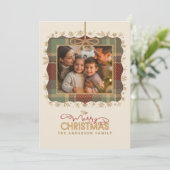 タータンチェックトリムクリスマスワン写真テンプレートID1141A シーズンカード (スタンド正面)