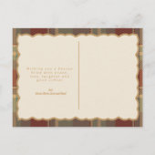 タータンチェックトリムクリスマスワン写真テンプレートID1141A シーズンポストカード (裏面)