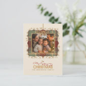 タータンチェックトリムクリスマスワン写真テンプレートID1141A シーズンポストカード (スタンド正面)