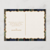 タータンチェックトリムクリスマスワン写真テンプレートID1141B シーズンポストカード (裏面)