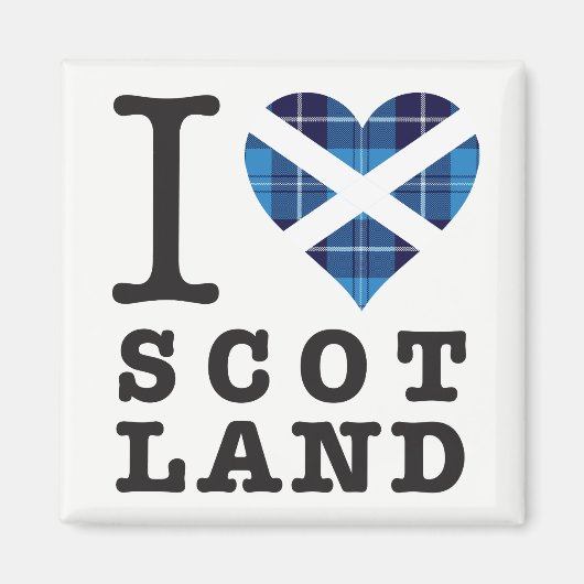 タータンチェックハート- Love Scotland マグネット (正面)