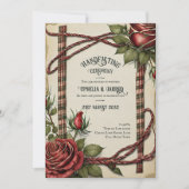 タータンチェックバラの受賞式招待状 招待状 (正面)