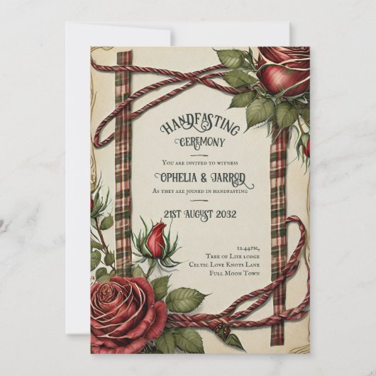 タータンチェックバラの受賞式招待状 招待状 (正面)