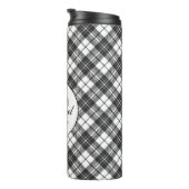 タータンチェックパターンクリスマス白黒モノグラム タンブラー (回転右)