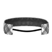 タータンチェックパターンホリデーズクリスマス白黒 アスレチックヘッドバンド (裏面)