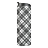 タータンチェックパターンホリデーズクリスマス白黒 タンブラー (回転右)