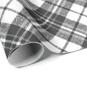 タータンチェックパターンホリデーズクリスマス白黒 ラッピングペーパー (ロールコーナー)