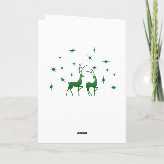 タータンチェックパターン(の模様が)あるクリスマスベル、トナカイのアイルランド シーズンカード (裏面)