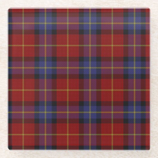 タータンチェックパターン ガラスコースター (正面)