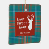 タータンチェックパーソナライズされたプレイドクリスマスクランウィルソン セラミックオーナメント (右)