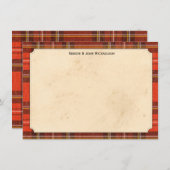 タータンチェックパーソナライズなNotecards ノートカード (正面/裏面)