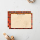 タータンチェックパーソナライズなNotecards ノートカード (正面/裏面インサイチュ)