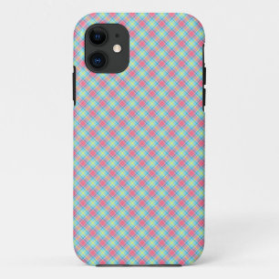 タータンチェックピンクイエローブルー iPhone 11 ケース