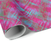 タータンチェックピンクパープルアクアプレイド紙 ラッピングペーパー (ロールコーナー)