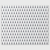 タータンチェックファッションクリスマスツリーパターンブルー ラッピングペーパー (フラット)