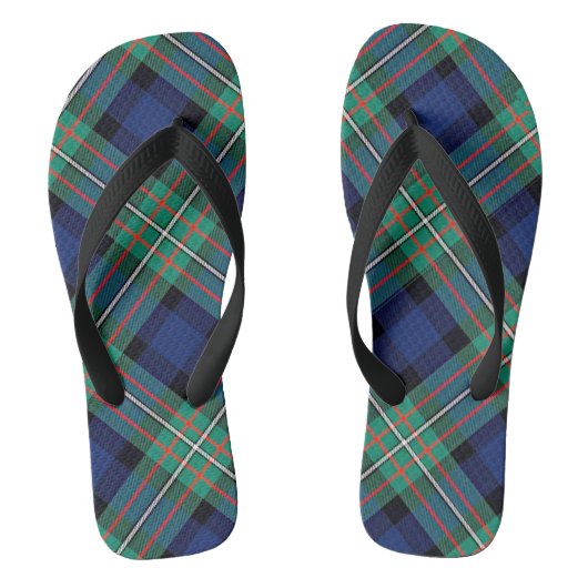タータンチェックフリップフロップサンダル ビーチサンダル (フットベッド)
