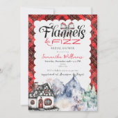 タータンチェックフ素朴ランネル&ファイズウィンターブライダルシャワー 招待状 (正面)
