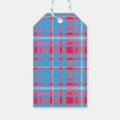 タータンチェックブルーとレッド ギフトタグ (正面)